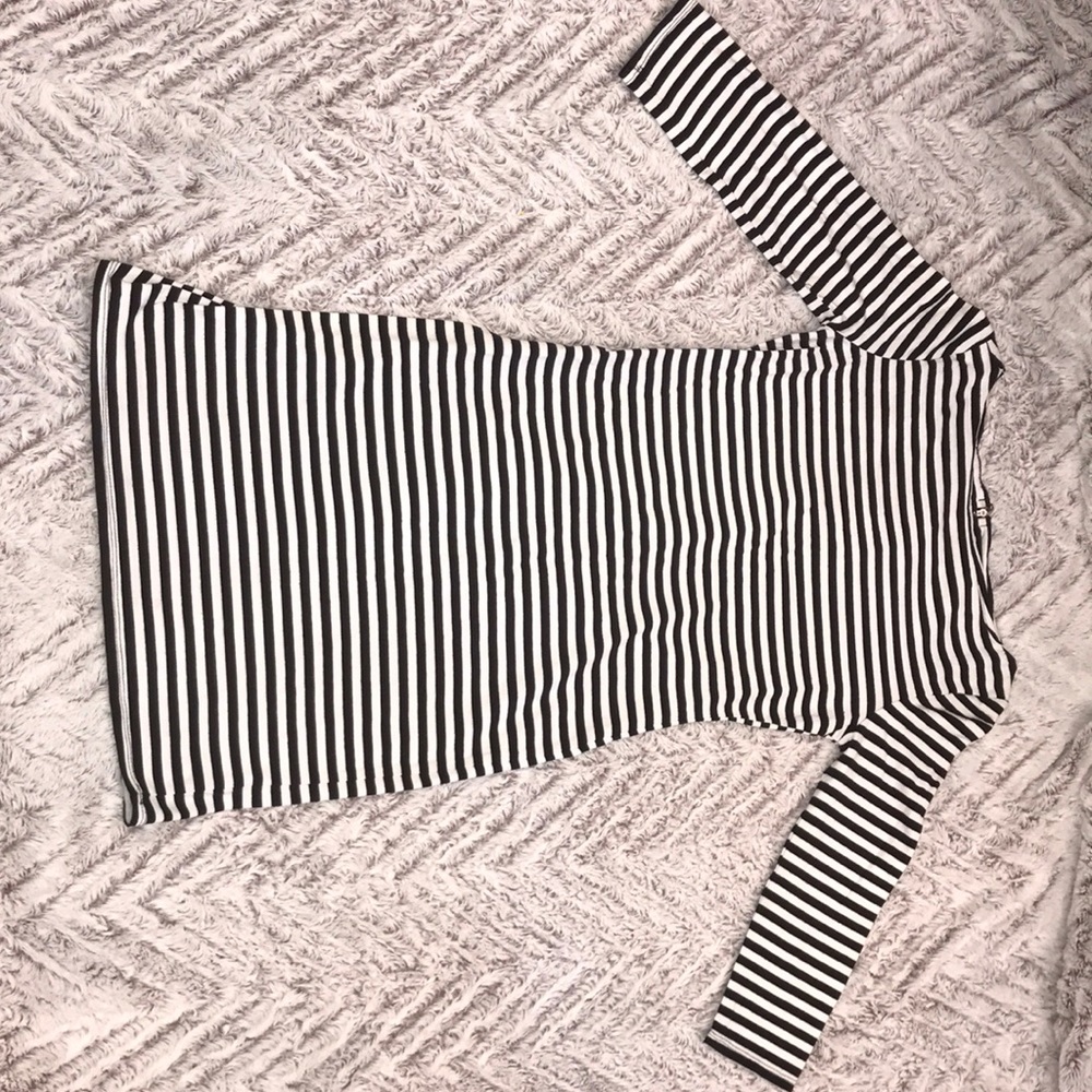 Black and white stripped dress